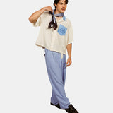 Lavender Bleu Pleated Trousers