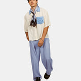 Lavender Bleu Pleated Trousers